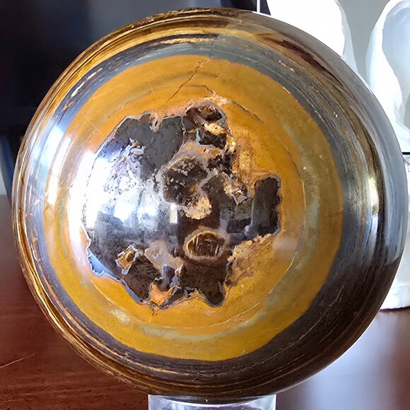Large Iron Tiger’s Eye Sphere – Strength • Protection • Grounded Confidence - Picture 8 of 9